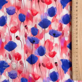 Viscose RAYON POPLIN Poppys design En