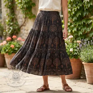 Viscose RAYON POPLIN Dark barrock design A