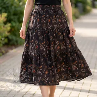 Viscose RAYON POPLIN Dark barrock design En