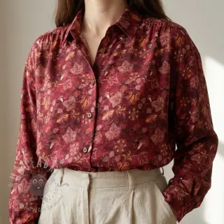 Viscose RAYON POPLIN Dark barrock design C