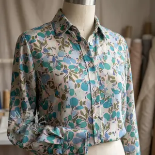 Viscose RAYON POPLIN Simplistic flowers design C