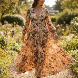 Viscose RAYON POPLIN Wild flowers design En