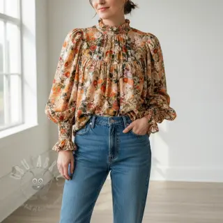 Viscose RAYON POPLIN Wild flowers design A