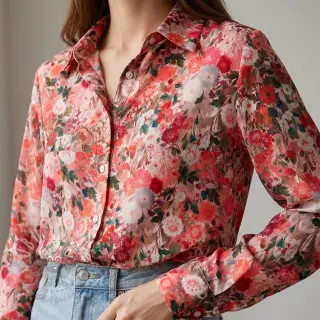 Viscose RAYON POPLIN Wild flowers design B