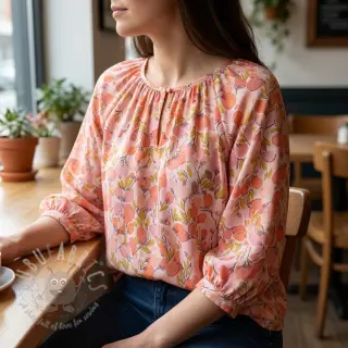 Viscose RAYON POPLIN Simplistic flowers design En