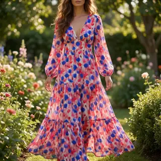 Viskóza RAYON POPLIN Poppys design A