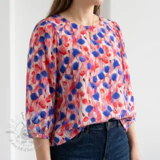 Viscose RAYON POPLIN Poppys design En