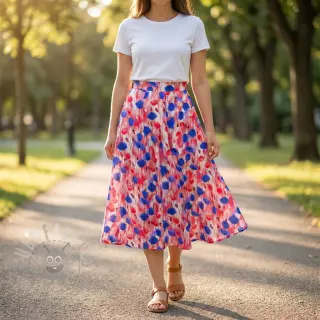 Viscose RAYON POPLIN Poppys design A