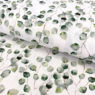 Dvojitá gázovina/mušelín Little eucalyptus flowers digital print ORGANIC