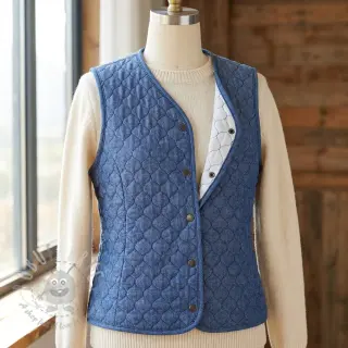 Gewatteerde stof JEANS dark blue