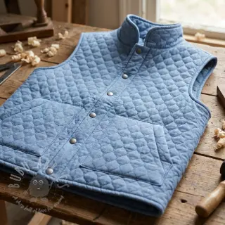 Gewatteerde stof JEANS blue