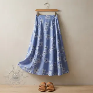 Katoenen stof JEANS Chambre LUXURY JACQUARD Flowers jeans