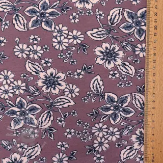 Geruwde sweaterstof SOFT Flowers old blush