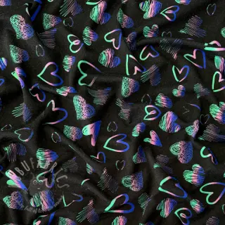 Tricot Hearts black digital print