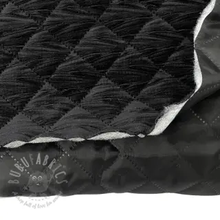 Gewatteerde stof Fluweel STEPPED black