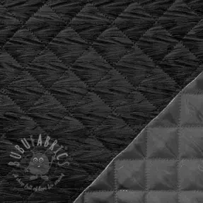 Prešívaná látka Zamat STEPPED black