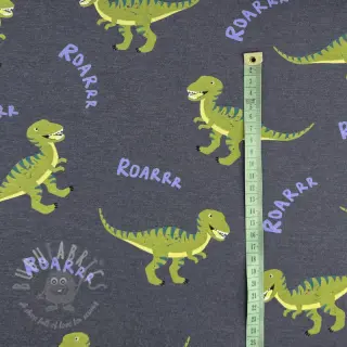 Tricot Dinosaurs indigo melange