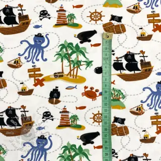 Tricot Pirates island white ORGANIC