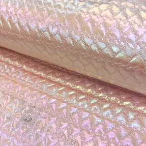 Gewatteerde stof Fancy hearts pink