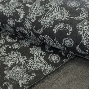 Geruwde sweaterstof Paisley anthracite melange