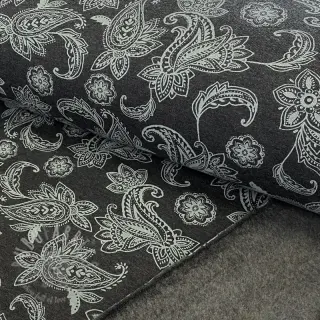 Geruwde sweaterstof Paisley anthracite melange