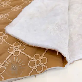 Gewatteerde stof Flower design light brown