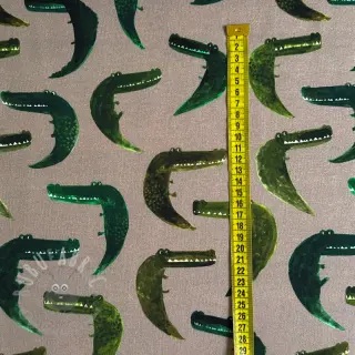 Sweaterstof Crocodile taupe digital print