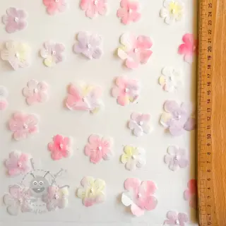 Tule voor TUTU-rok RETRO Flowers light pink