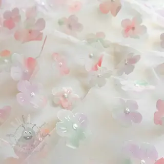 Tule voor TUTU-rok RETRO Flowers lavender