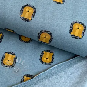 Teplákovina počesaná Lions smoke blue melange