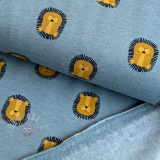 Teplákovina počesaná Lions smoke blue melange