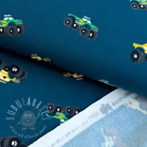 Geruwde sweaterstof SOFT Monstertruck indigo