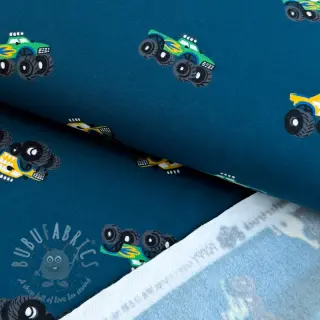 Geruwde sweaterstof SOFT Monstertruck indigo