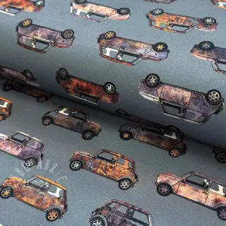 Decoratiestof Cars blue shadow digital print