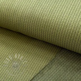 Gebreide stof RECYCLED Cable khaki