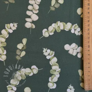 Decoratiestof Eucalyptus dark green digital print