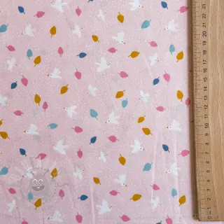 Katoenen stof Little birds powder