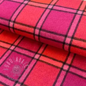 Stof voor kostuum BRUSHED Check cerise