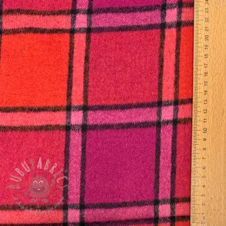 Stof voor kostuum BRUSHED Check cerise