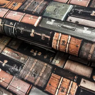 Decoratiestof Suitcases grey digital print