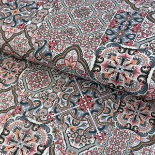 Decoratiestof Mozaic navy digital print