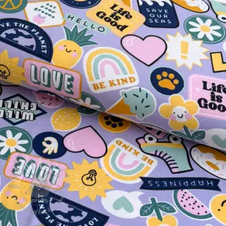 Tricot Patches and stripes lilac
