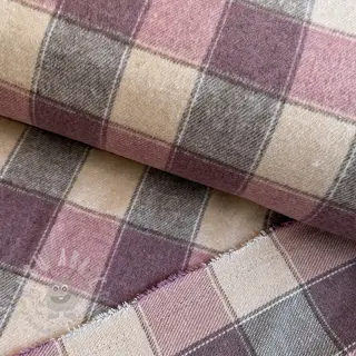 Stof voor kostuum YARN DYED BRUSHED Check blush
