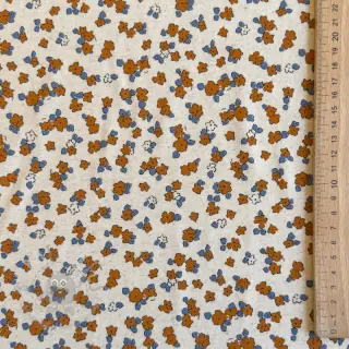 Tricot met linnen Small flowers naturals