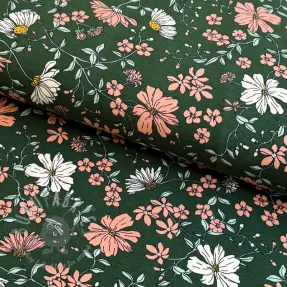Tricot Flowers dark green