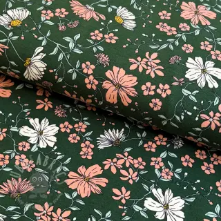 Tricot Flowers dark green