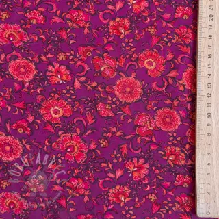 Viscose POPLIN STRETCH Flowers fuchsia digital print