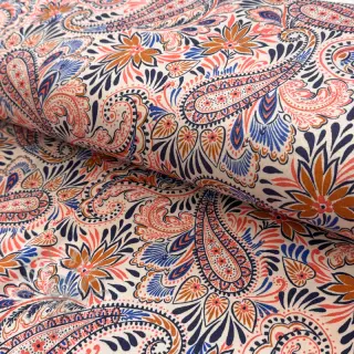 Úplet VISCOSE Paisley orange digital print