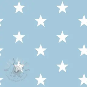 Katoenen stof Stars light blue