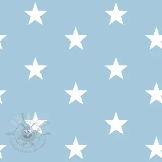 Katoenen stof Stars light blue